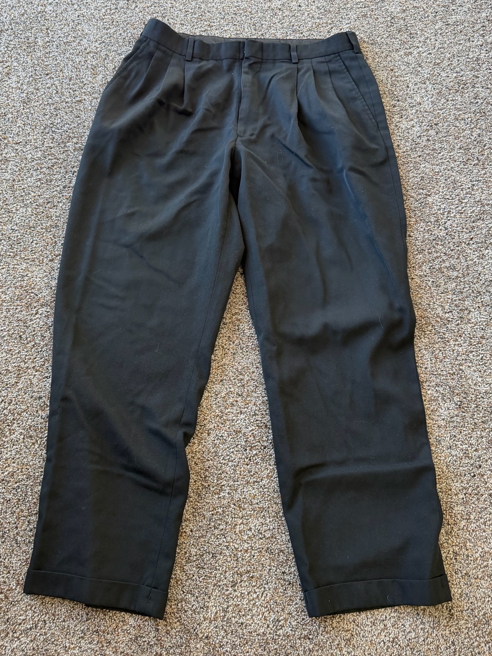 Vintage City Streets Black Pleated Wool Blend Dress Pants 34x30